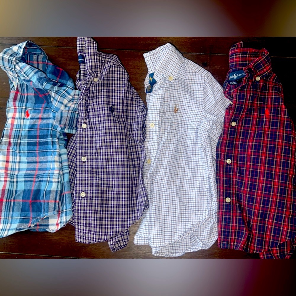 (4) collared polo Ralph Lauren shirts